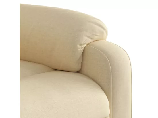 Fauteuil inclinable massant Crème Tissu