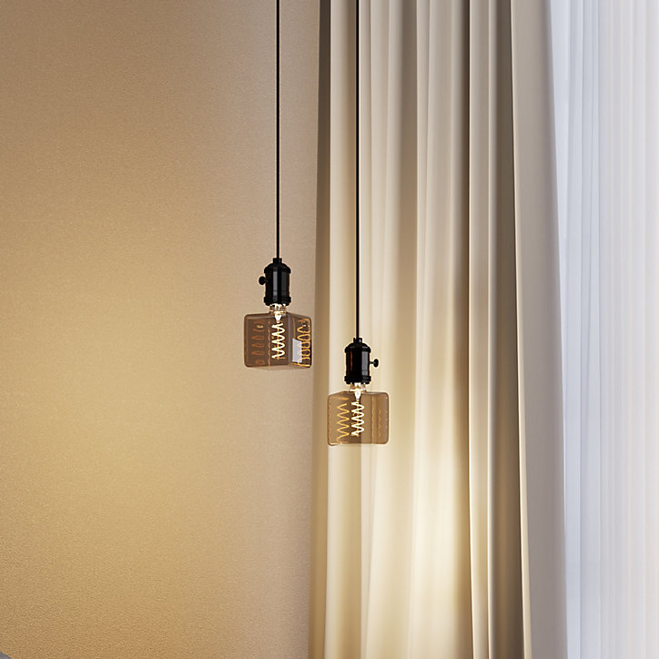 Ampoule LED E27 cube à filament fumé 40lm blanc chaud Girard Sudron