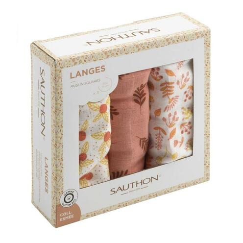 Boîte de 3 Langes Bio Babywear ESMEE - SAUTHON Baby déco