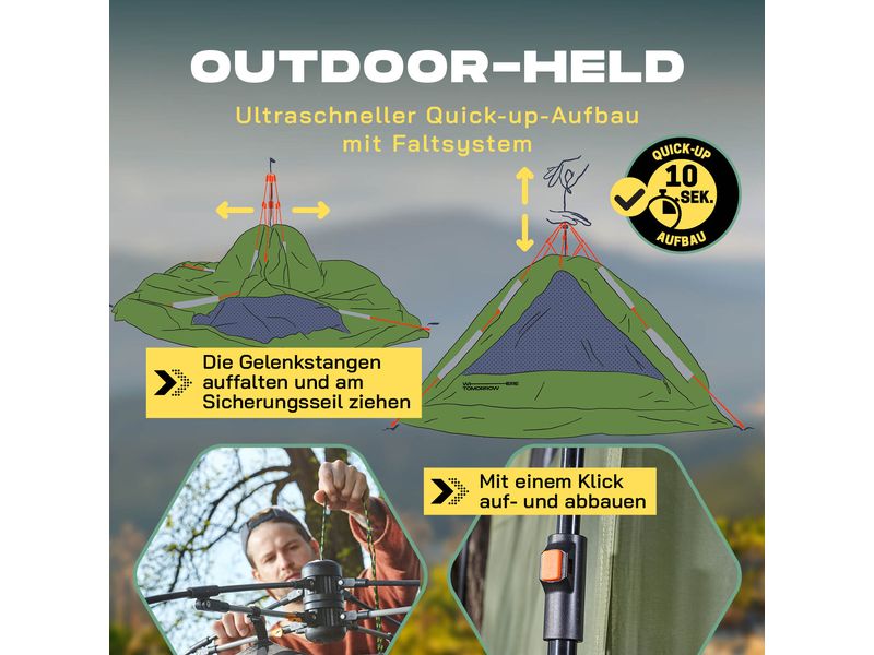 Where tomorrow Duschzelt Pop Up – Grün 220 x 155 cm Camping-Duschzelt