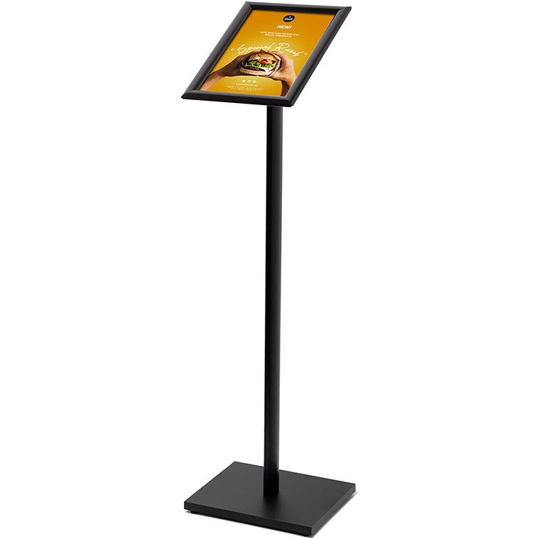 Porte-Menu dessin Standard Plaque Acier A4 Coins en Onglet 25 mm Noir
