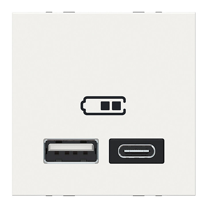 Mécanisme chargeur usb double 2 modules Unica Pro blanc