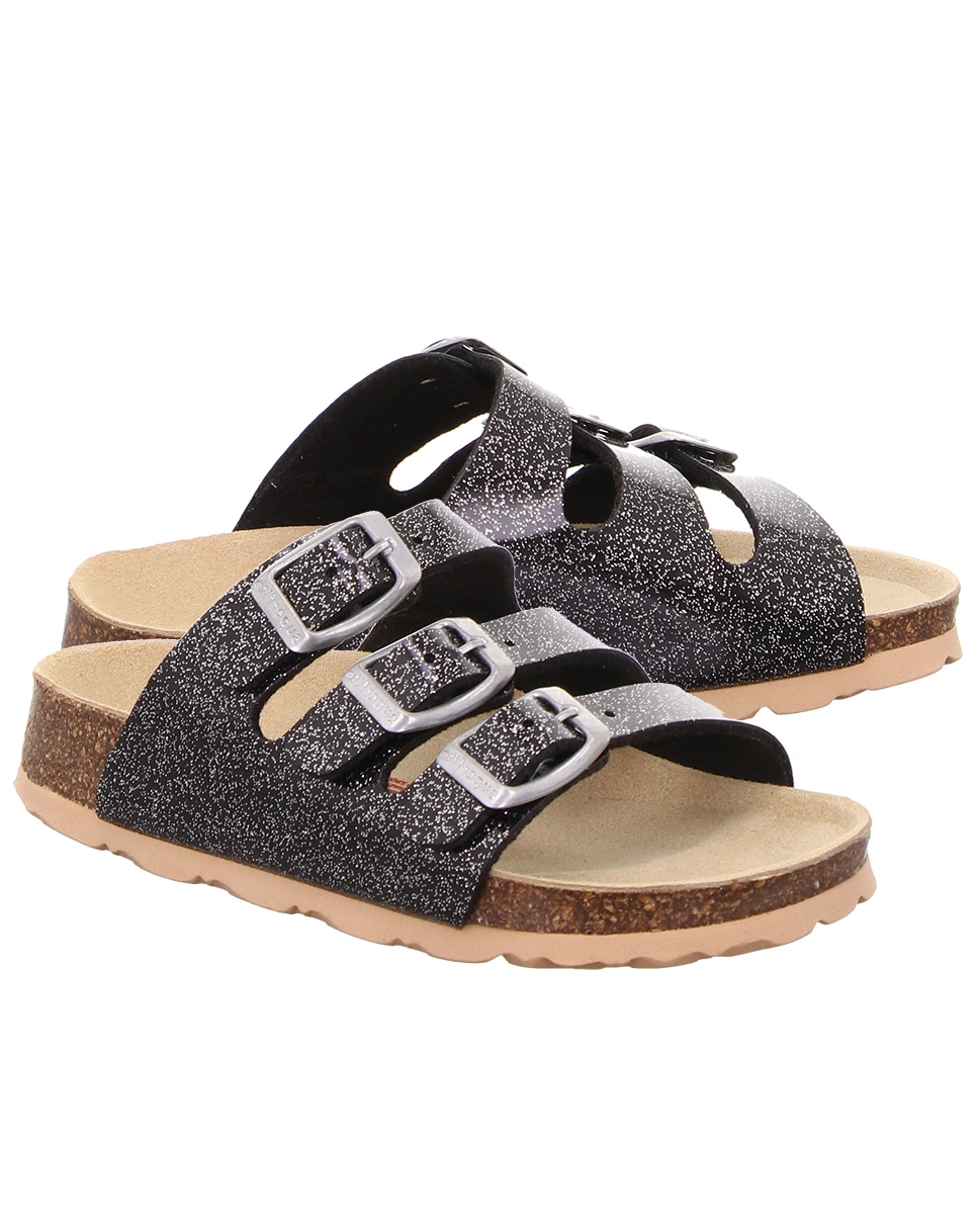 Pantoletten MULTI in schwarz/silber