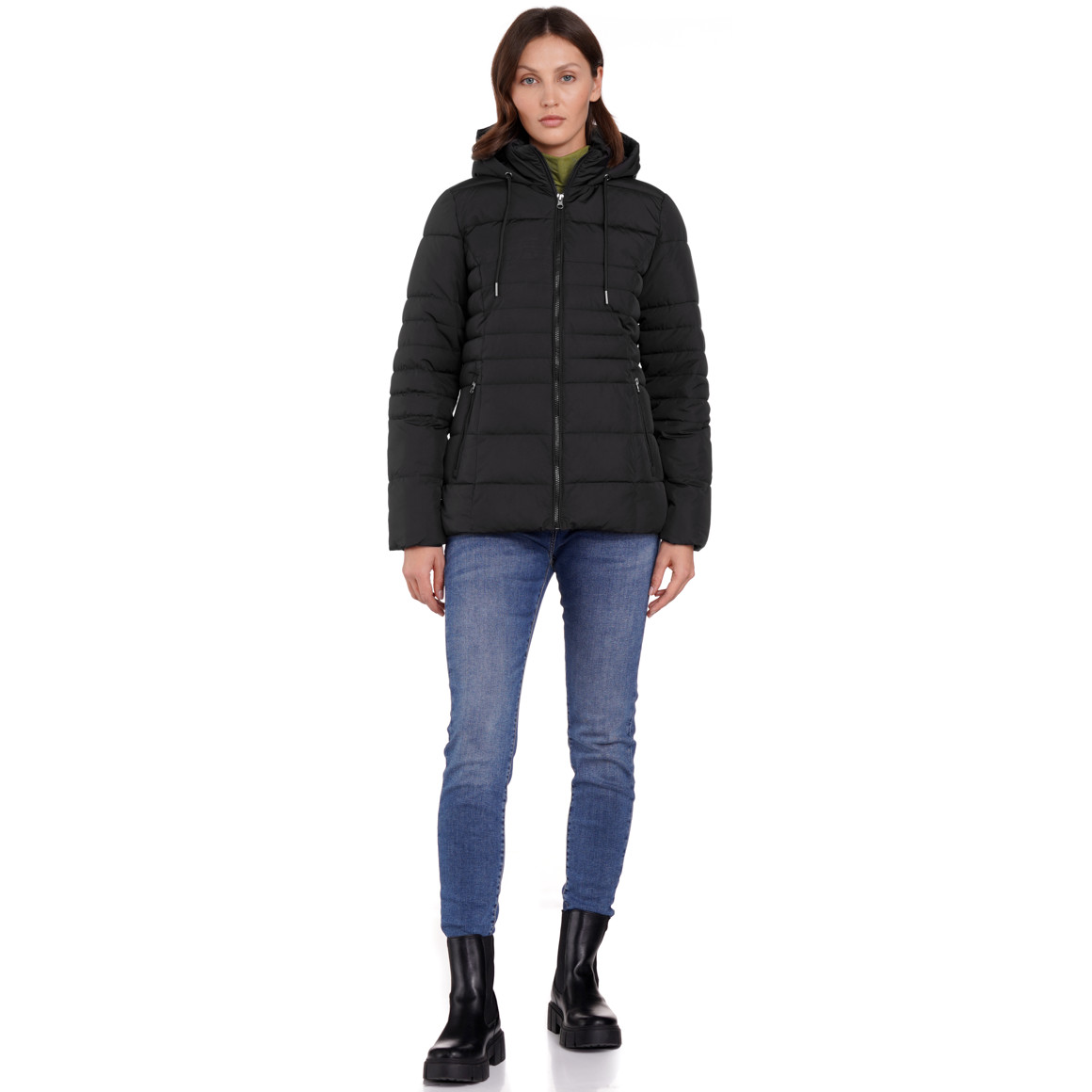 Gina Benotti Damen Steppjacke mit Kapuze schwarz