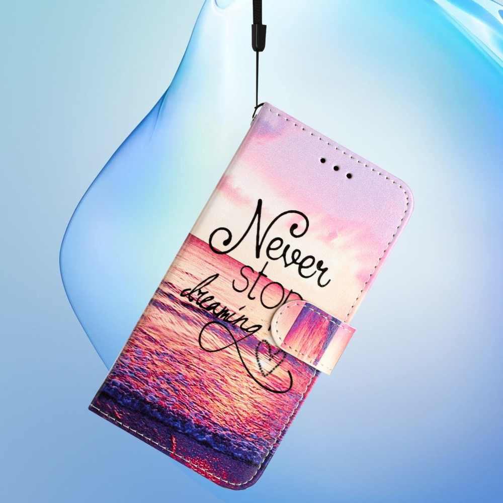 iPhone 16 Pro Leder Tasche Hülle mit Kartenfach Never Stop Dreaming