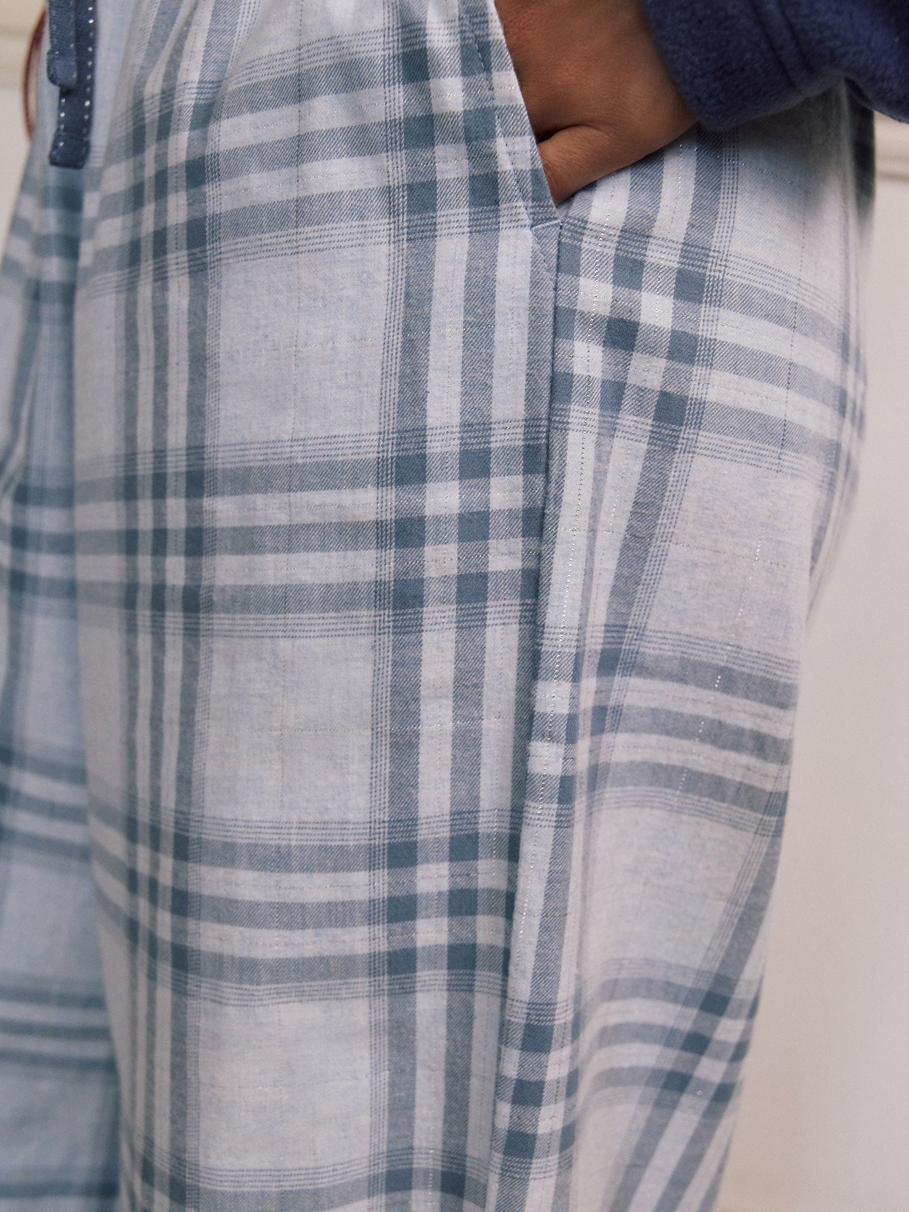 Blauw geruit - Flanellen pyjamabroek