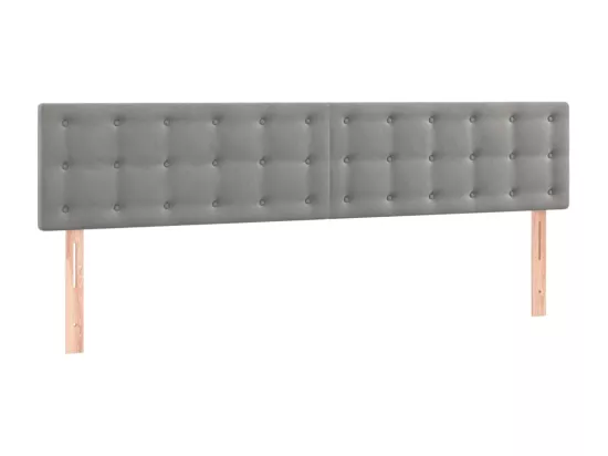 Sommier tapissier matelas et LED Gris clair 180x200 cm Velours