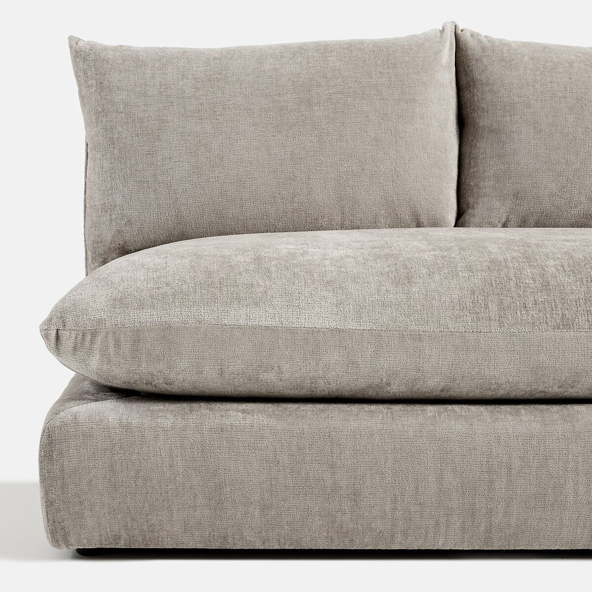LA REDOUTE INTERIEURS<br>Sofá modular de 2 lugares. Veludo Malo texturizado