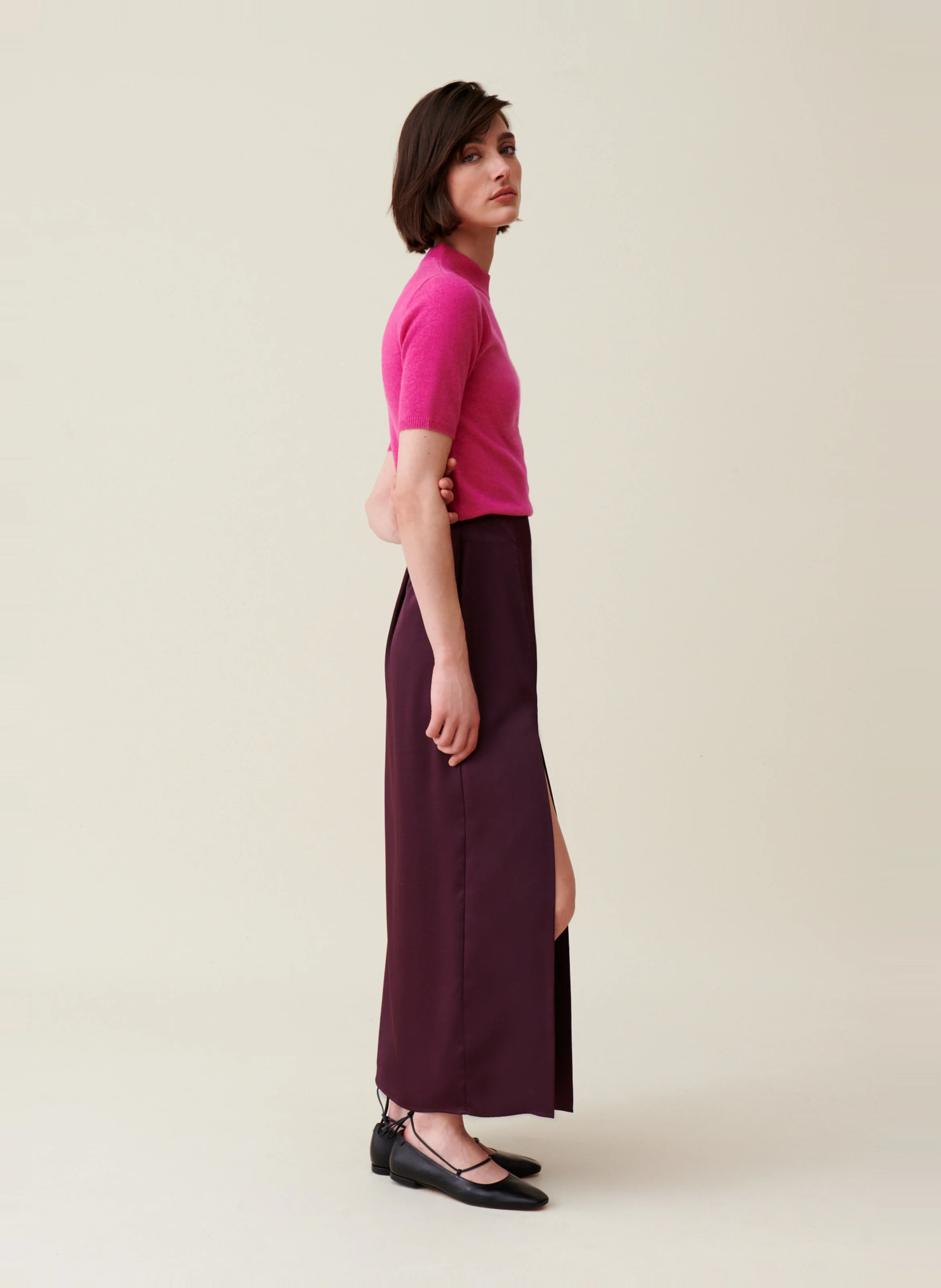 Jupe longue droite | Rouge