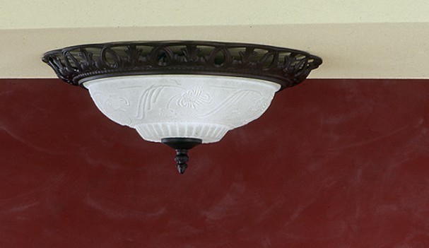 Deckenleuchte - rostfarbig-weiß - Ø 38 cm
