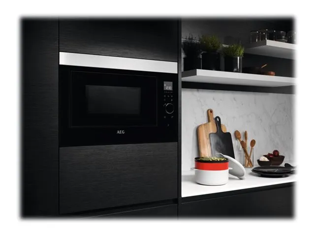 AEG MBE2658SEM - Mikrobølgeovn - til indbygning - 26 liter - 900 W - sort/rustfrit stål