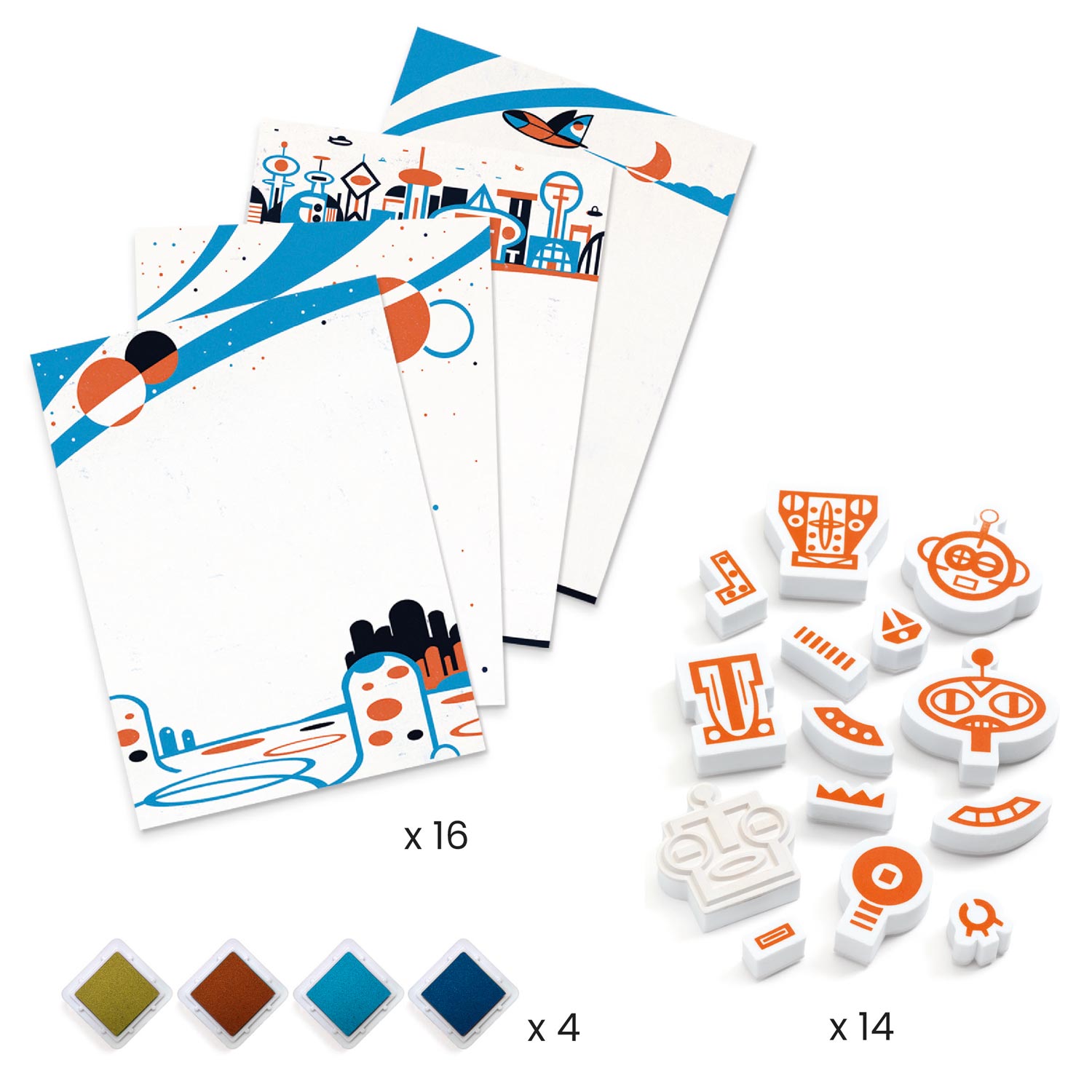 Djeco Mix en Match Robot Stempels