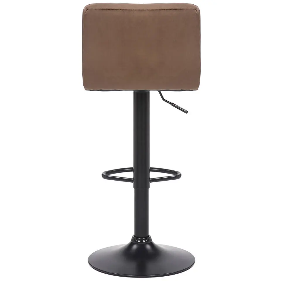 CLP Set van 2 Barkruk Feni zwart Frame - Fluweel - bruin