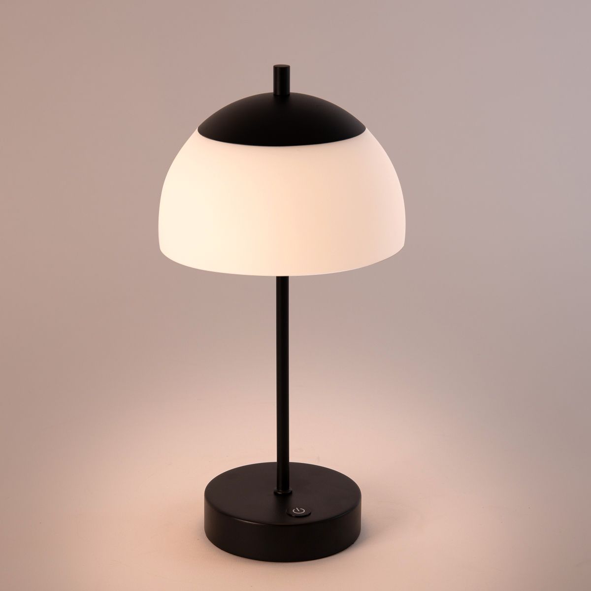 Tafellamp mushroom zwart met opaal glas incl. LED - Djent