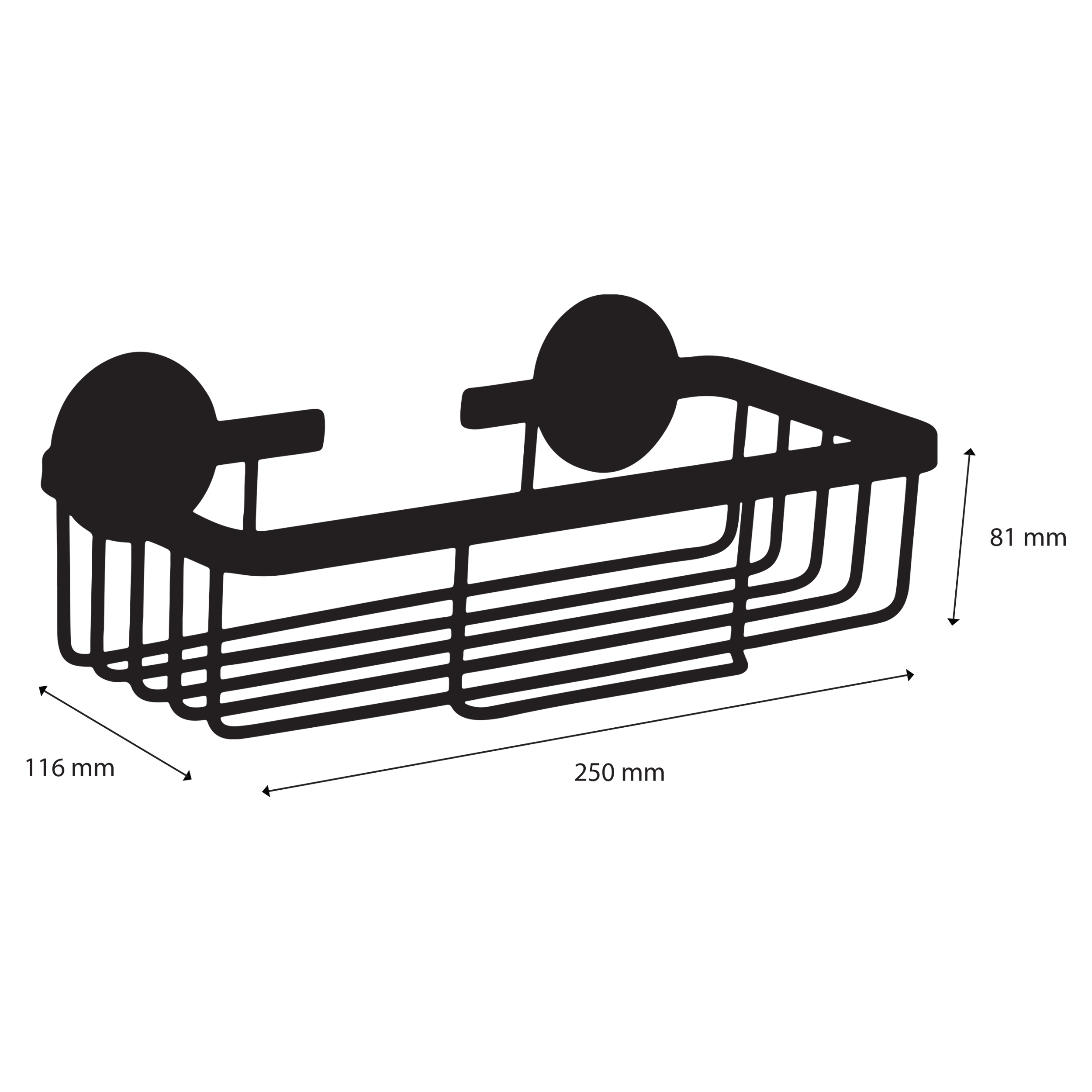 Differnz doucherek 25cm zwart