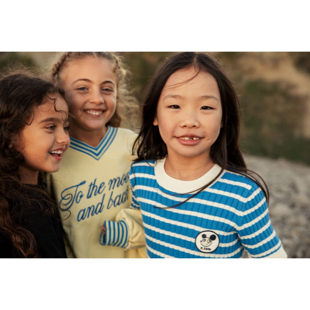 Køb Mini Rodini Yellow To The Moon Emb Sweatshirt