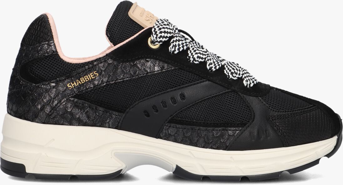 zwarte shabbies lage sneakers celia race