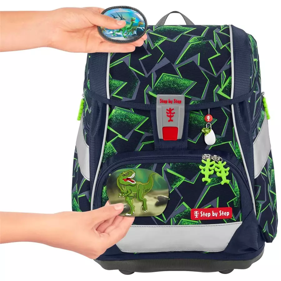 Step by 2in1 Plus - Schulranzen Set 6tlg. Wild T-Rex Taro