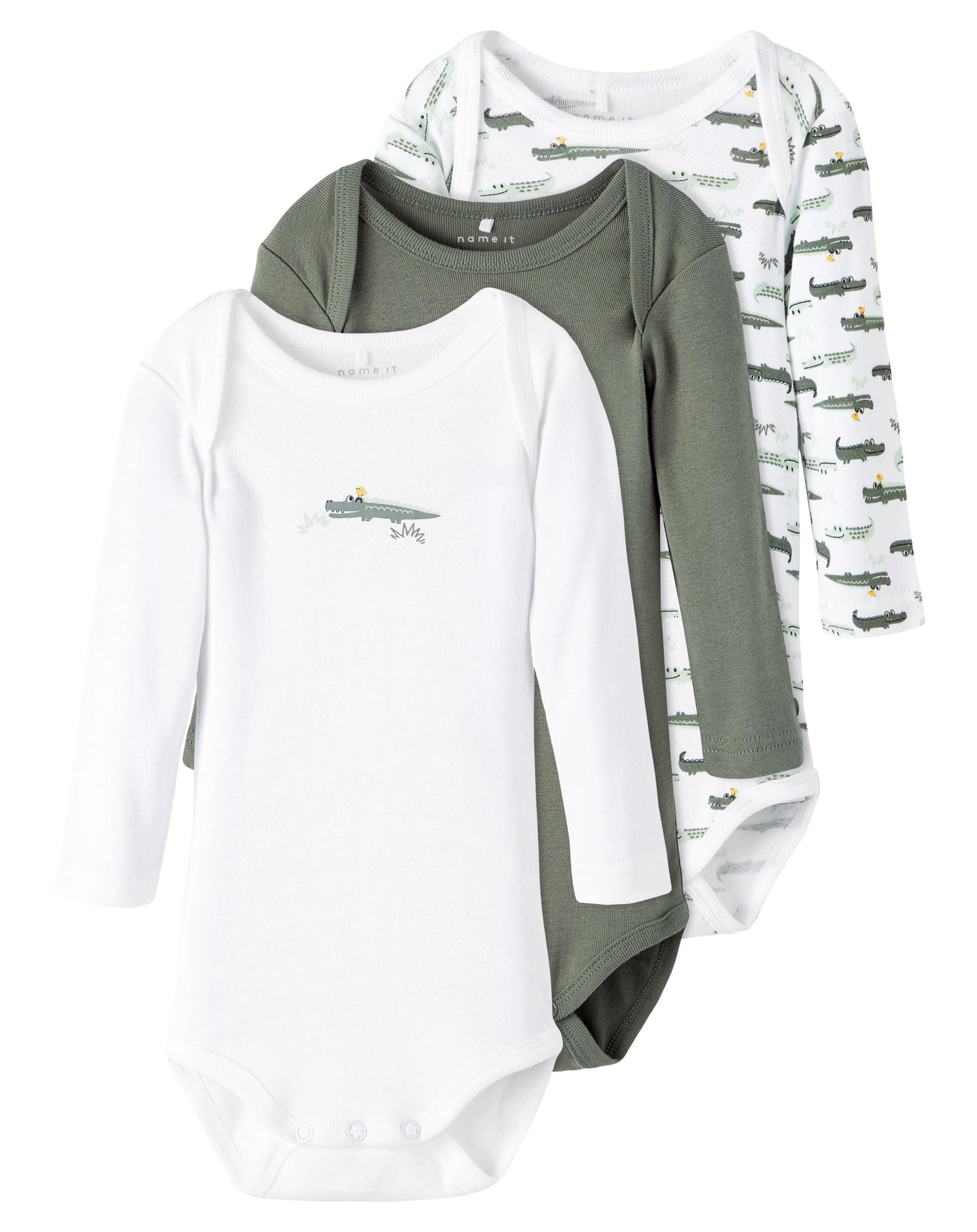 Langarmbody NBMBODY 3er Pack in agave green