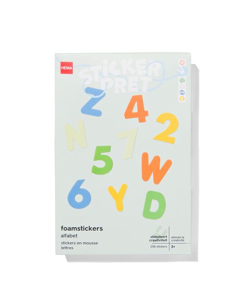 258 autocollants en mousse alphabet