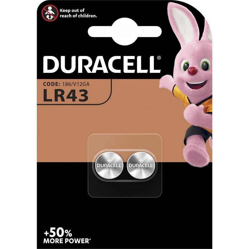 Duracell Knopfbatterien, LR43, 2 Stück