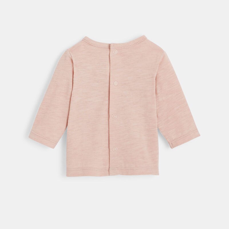 T-shirt manches longues bébé en jersey flammé bio rose Absorba Rose