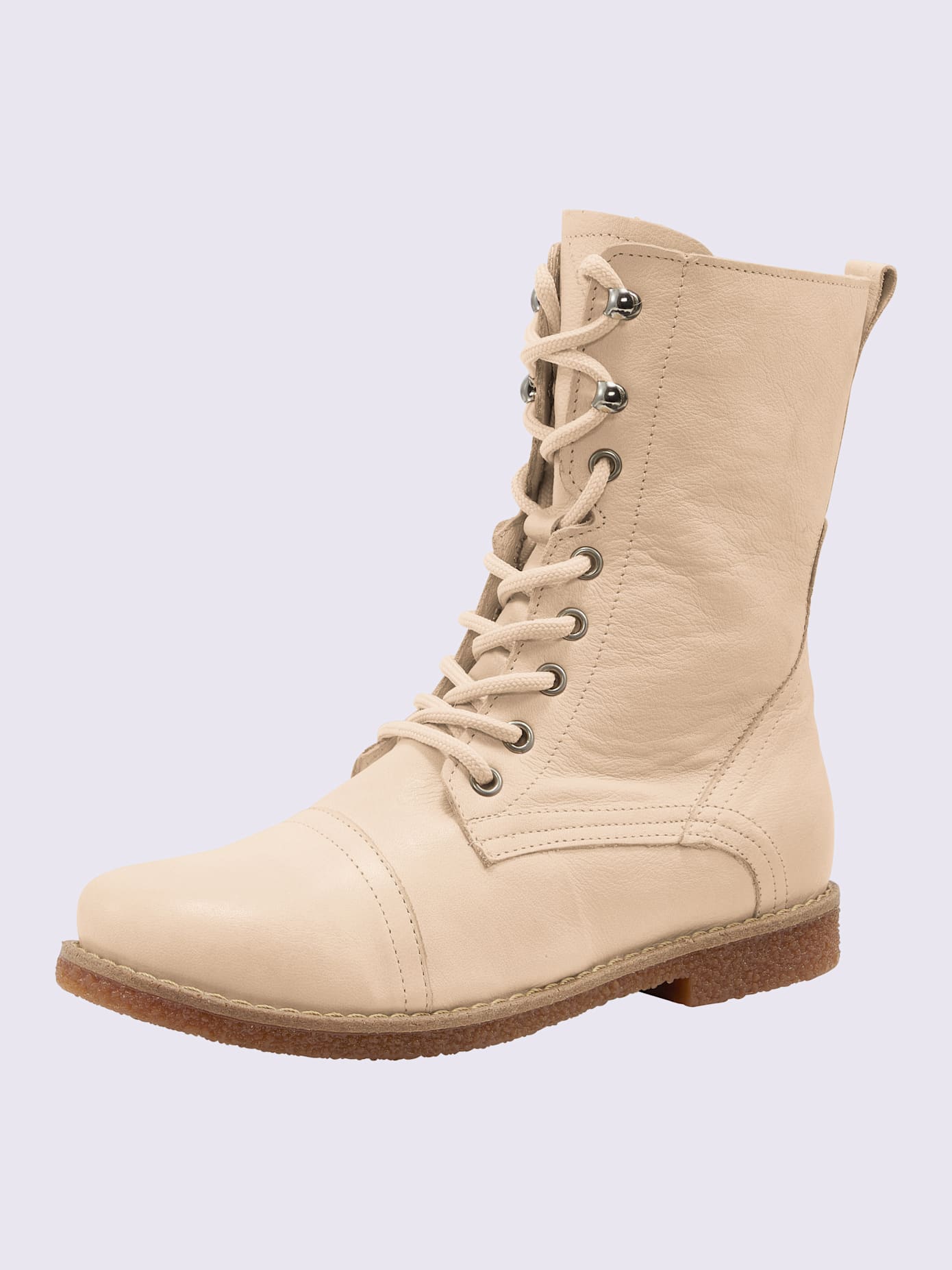 Bottines à lacets cuir nappa de vache