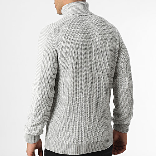 Pull Col Roulé Power Gris Chiné