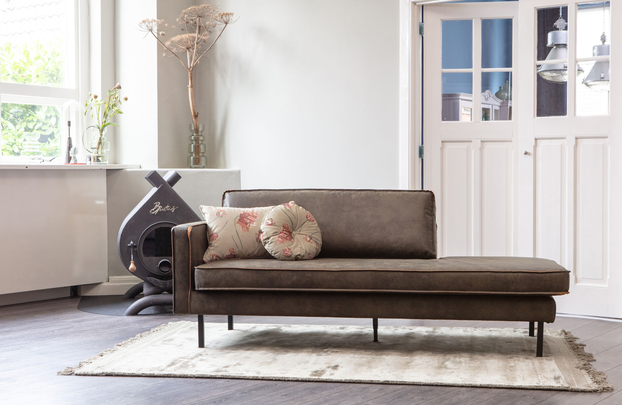 BePureHome daybed Rodeo lederlook Rodeo Daybed Lederlook Links - Cognac