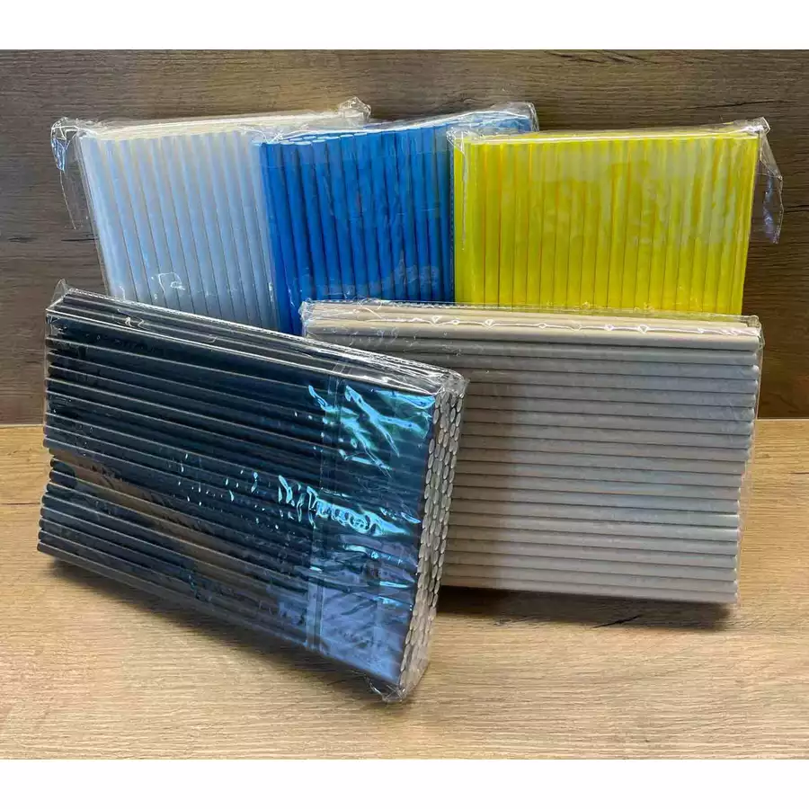 Luxentu Papier-Trinkhalme Jumbo 20 cm 100er Set schwarz