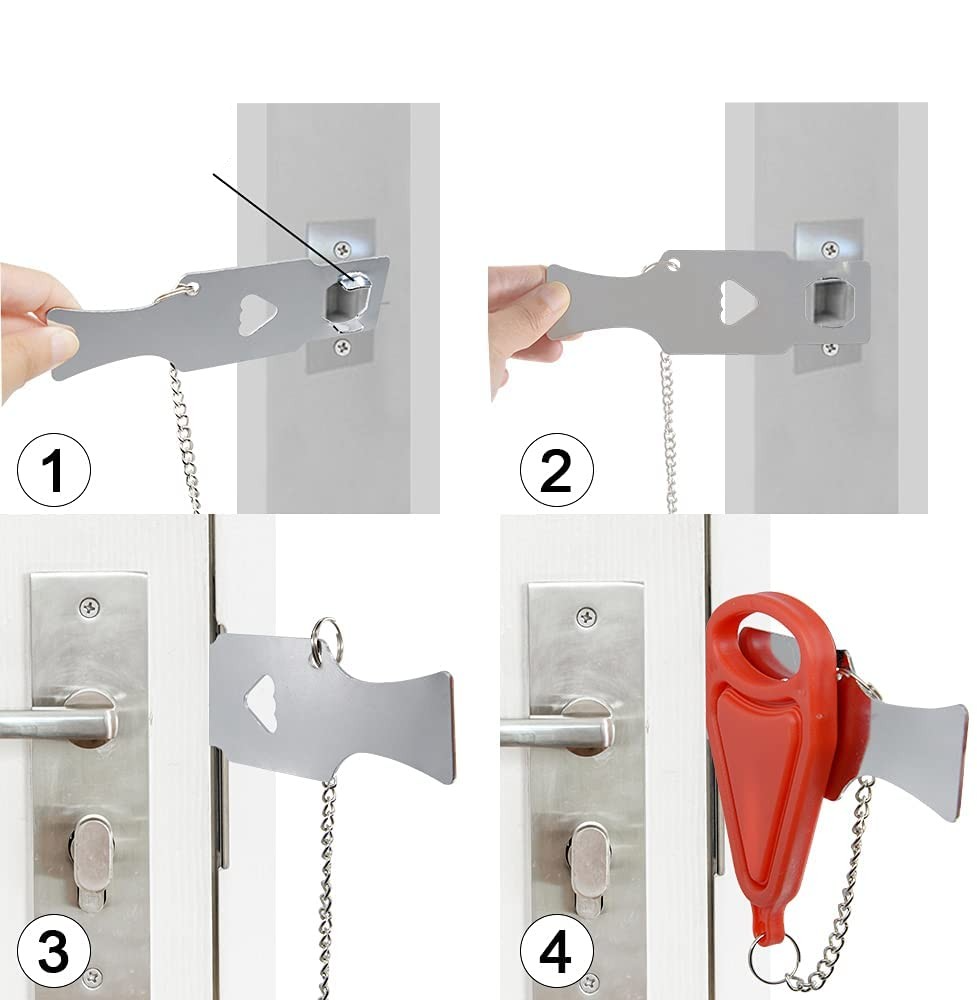 (13cm) Universal Reise Türschloss Sicherheitsschloss   Aufbewahrungstasche für Wohnung / Reise / Hotel Schlossfalle (Schlossfalle < 2cm)