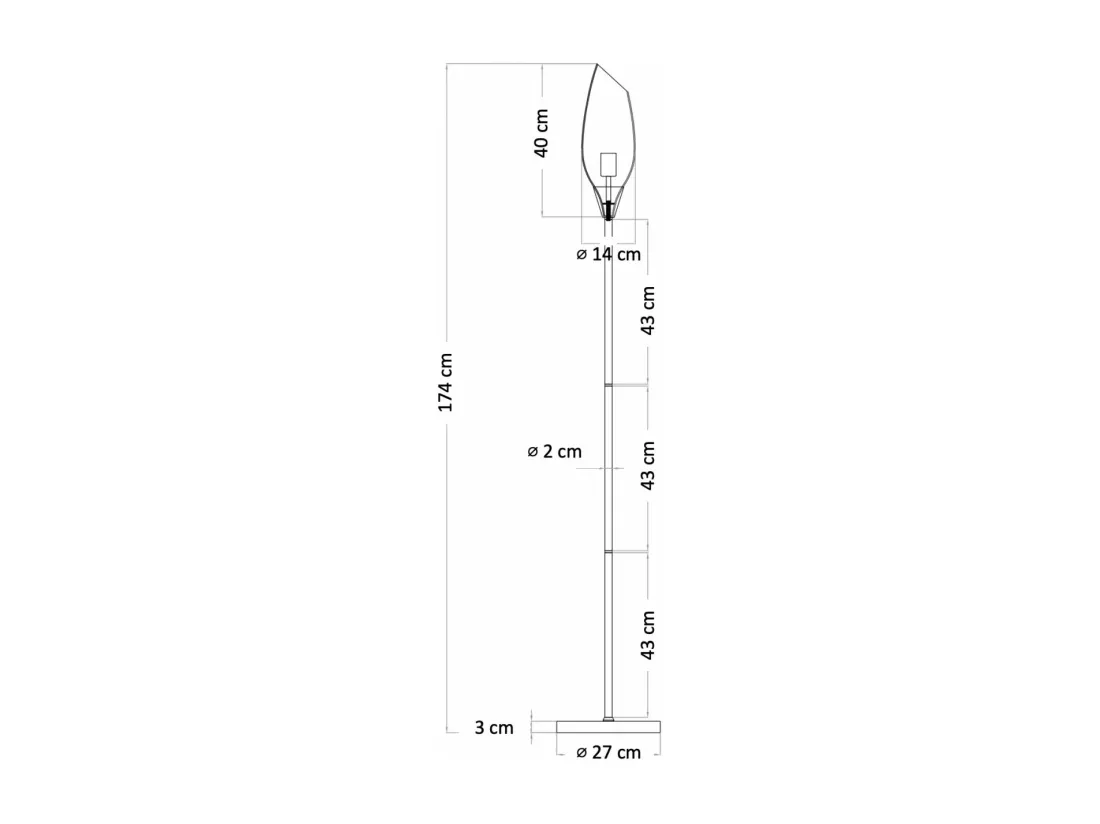 Grande lampe abat-jour verre ambré - Barletto