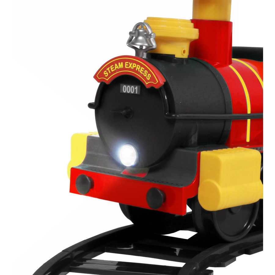 ROLLPLAY Steam Train Kinderfahrzeug mit Batterie  Eisenbahn Set, Zug & Schienen Rot Rot