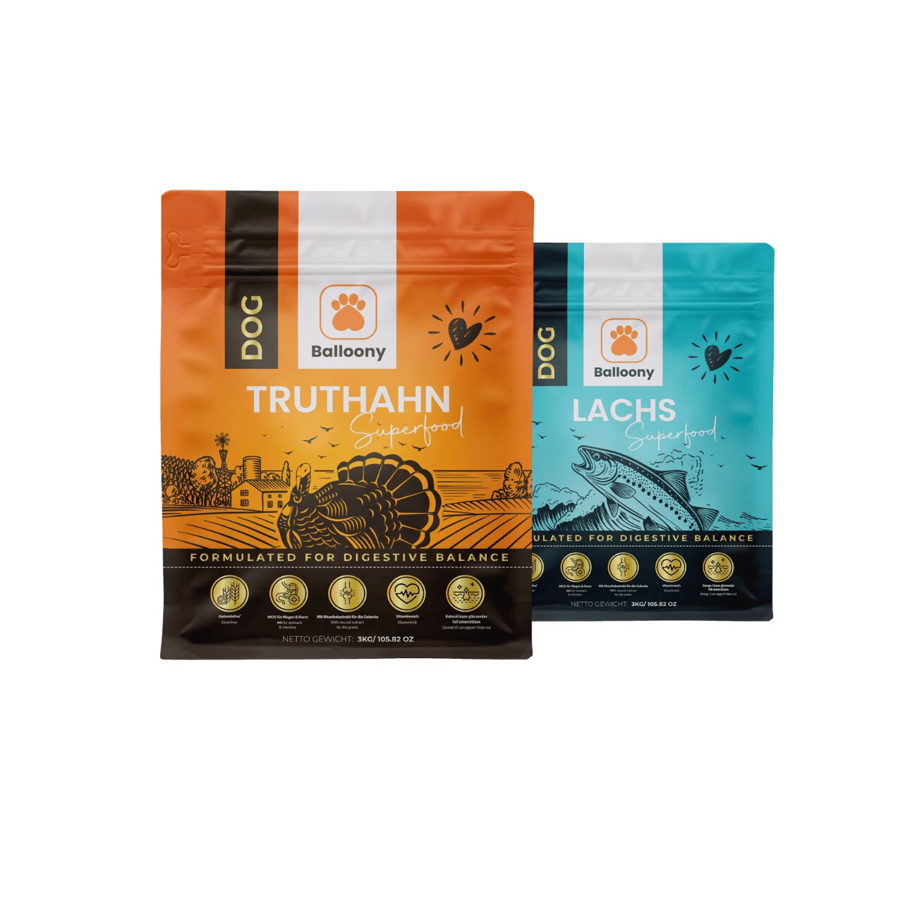 Balloony.pet German Shephy Hundefutter Lachs Truthahn 6 kg