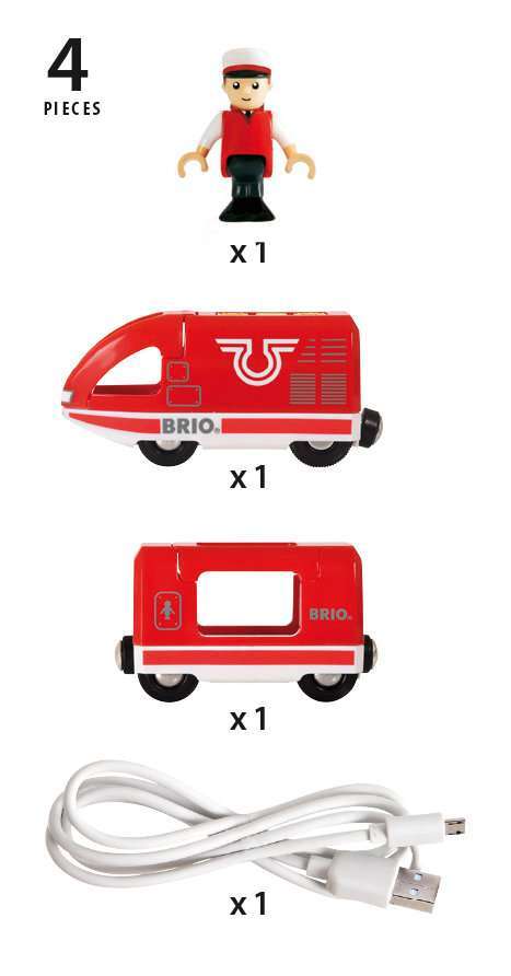 BRIO Spiel Roter Akku-Reisezug