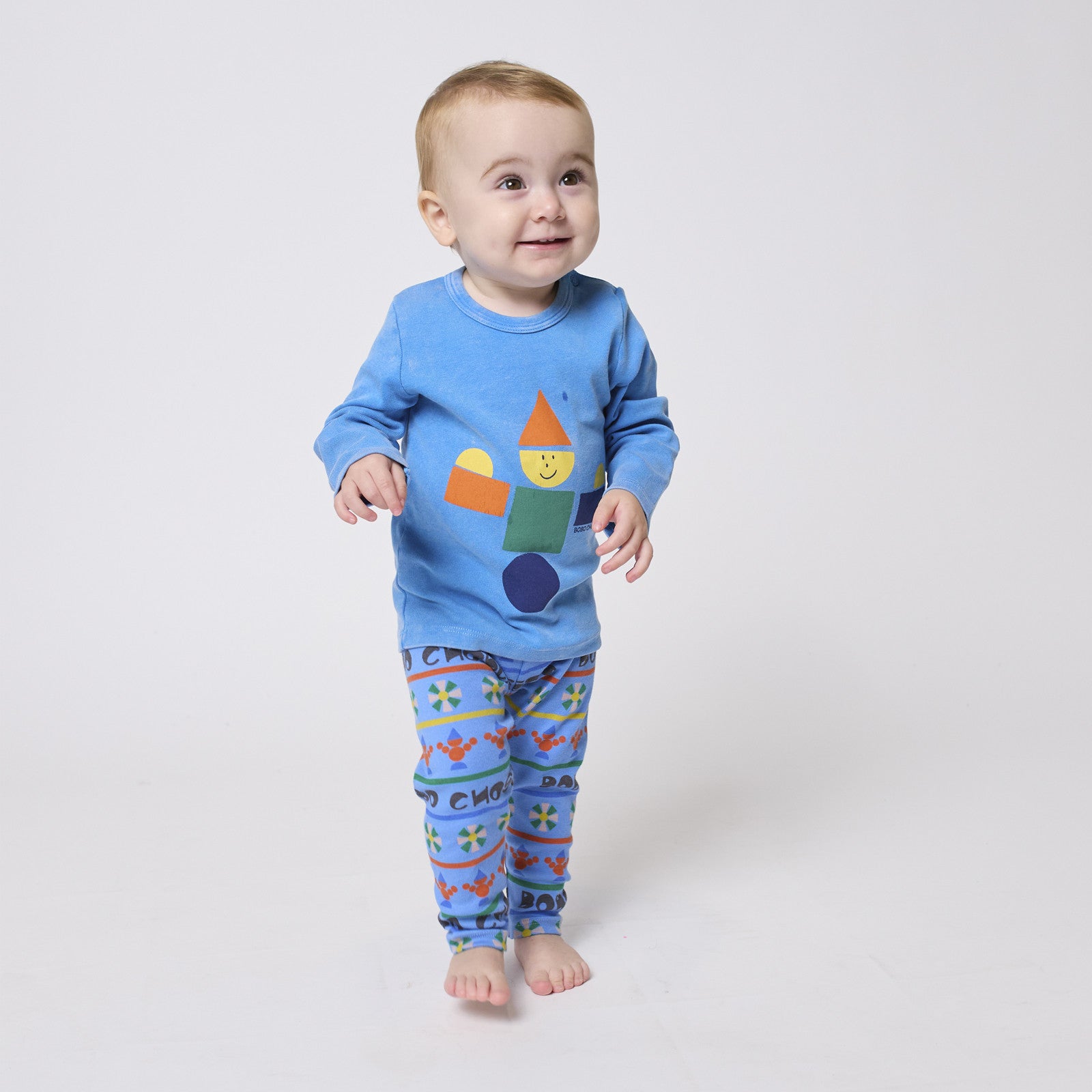 Baby Langarmshirt Wooden Toy Light Blue