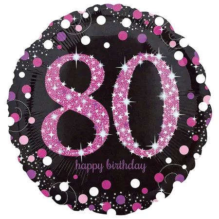 amscan Folienballon pink 80 Celebration, rund, 43cm