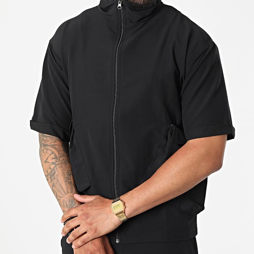 Ensemble Tee Shirt Zippé Jogger Pant F22-911T Noir