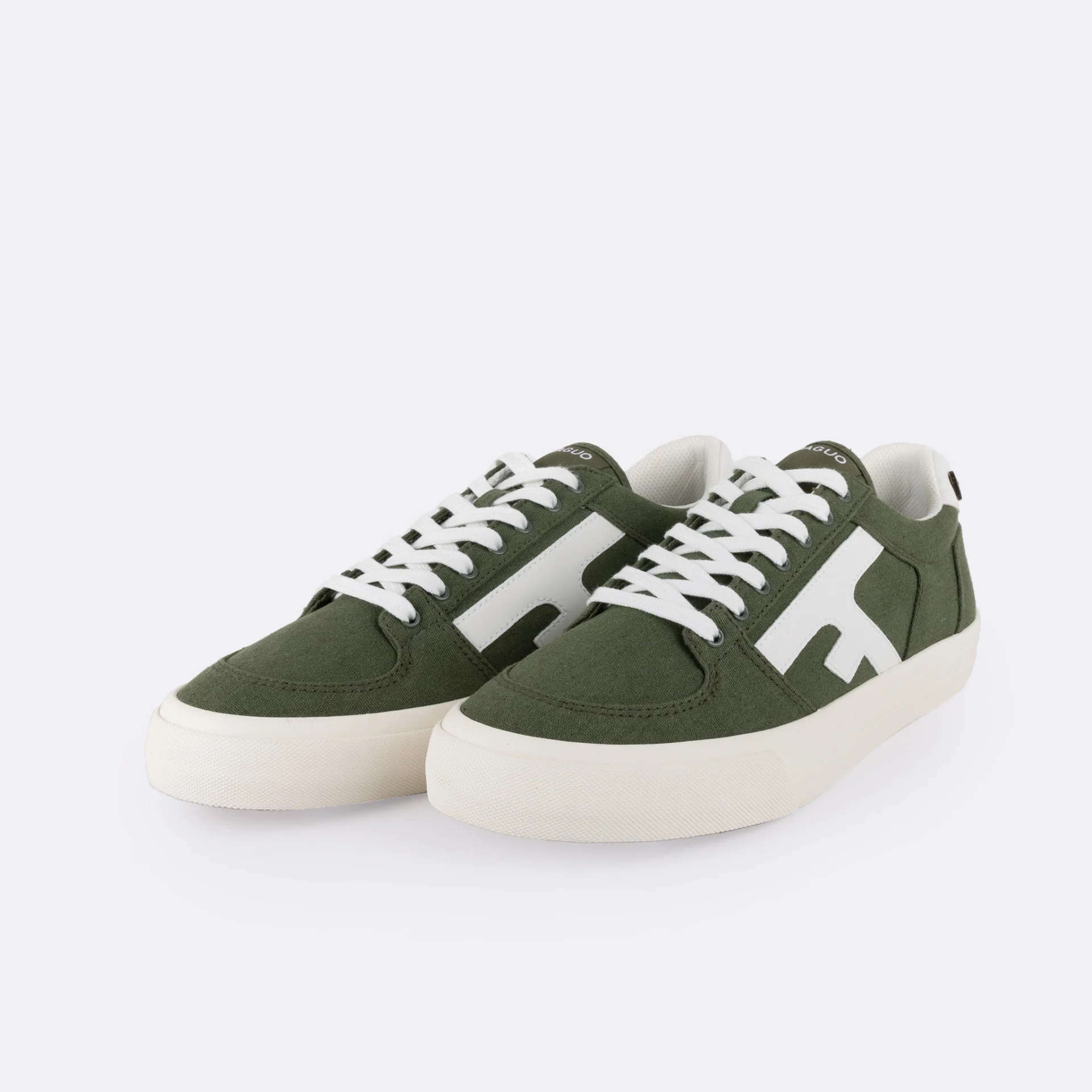 Tennis kaki vegan coton et coton recyclé - modèle walnut