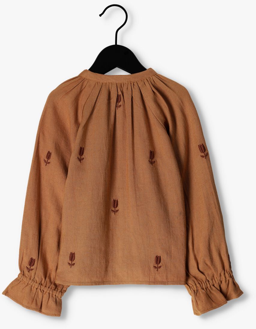 BAJE STUDIO camel baje studio blouse woven all-over embro blouse