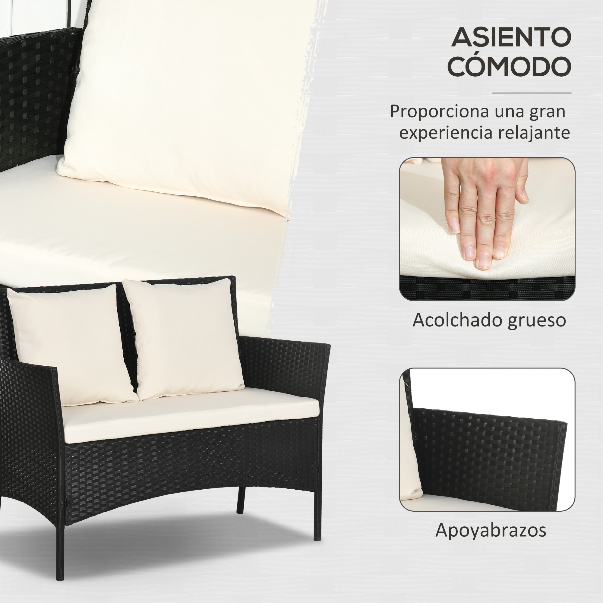 Móveis de jardim pretos Outsunny