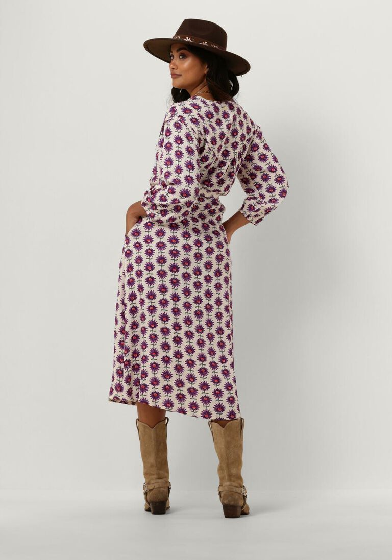POM AMSTERDAM roest pom amsterdam midi jurk stella flower ecru dress