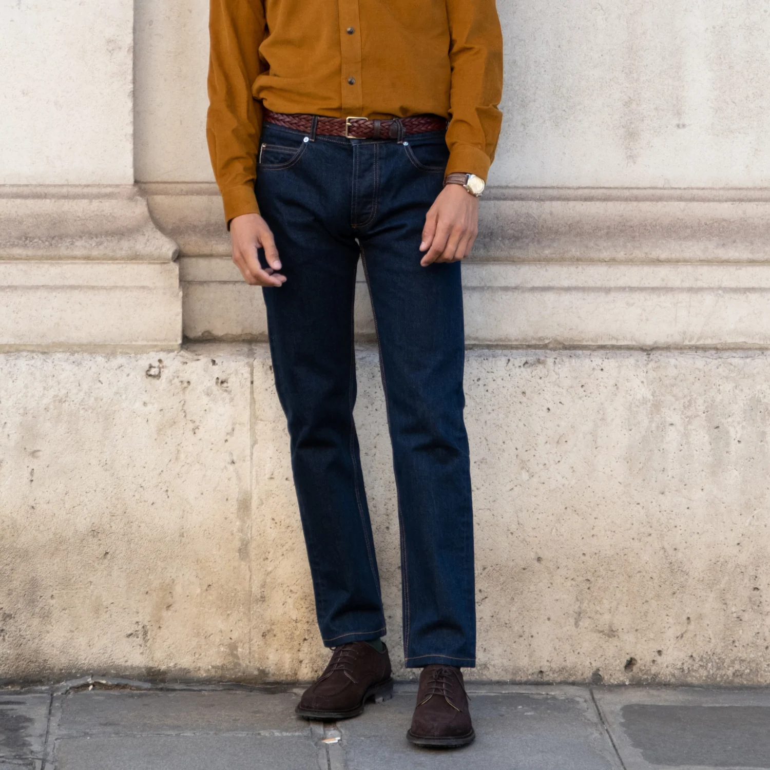 Indigo selvedge jeans in organic cotton