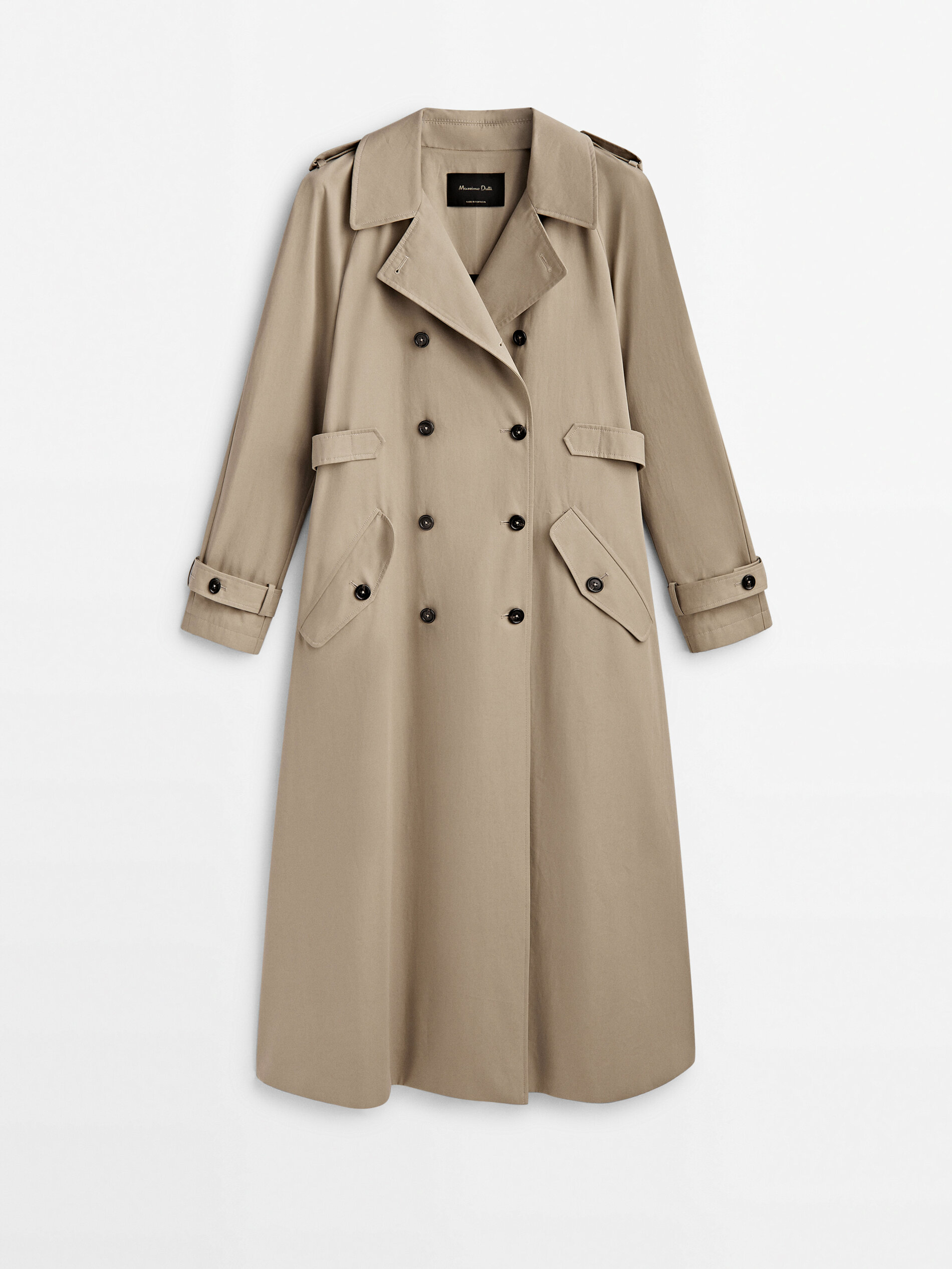 Casaco trench coat Chaqueta com detalhes em hebillas - BEGE