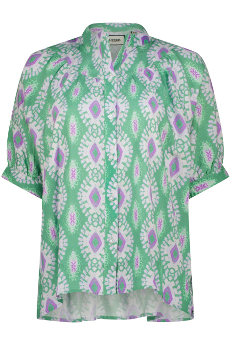 Raizzed groene dames blouse