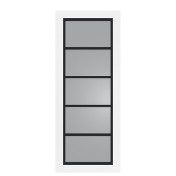 Arne & Bodil binnendeur ABD516 rook glas - wit afgelakt - glaslat diep zwart