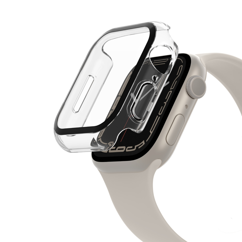 2in1 Apple Watch (41/40mm) TemperedCurve Antibakterieller Hardcase Bumper   Panzerglas (OVG003ZZCL) - Transparent