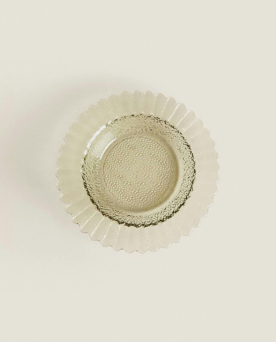 TIGELA DE VIDRO ONDULADA
