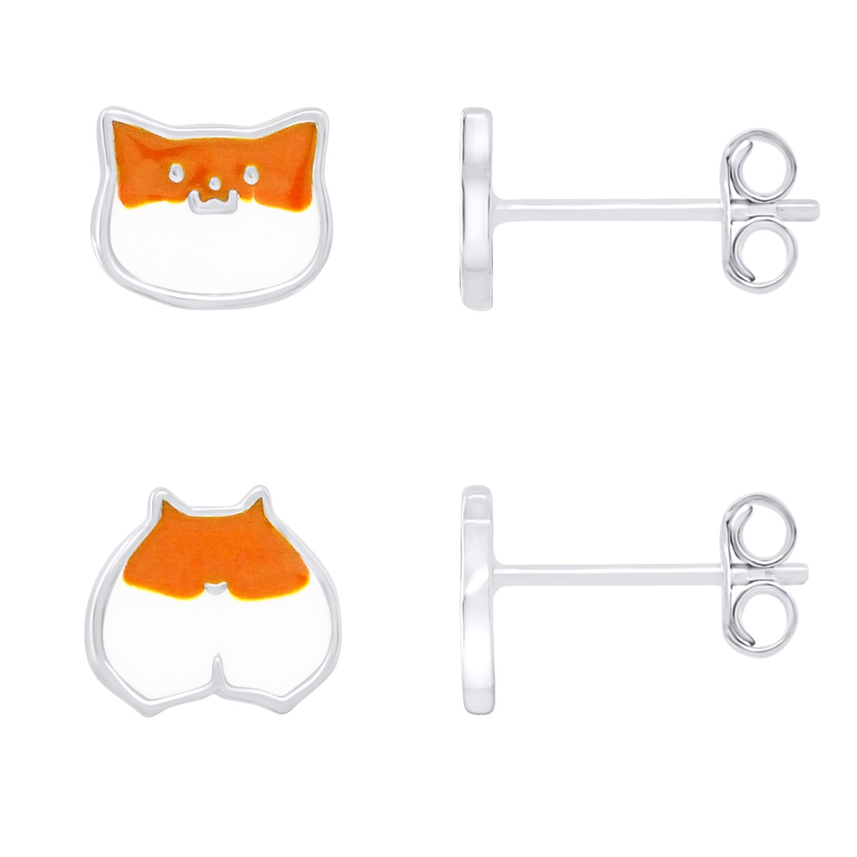 Boucles d'Oreilles asymétrique RENARD - Argent 925