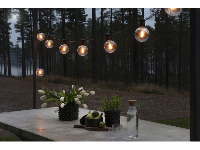Konstsmide Lichterkette Basis-Set 2394, 10 LEDs, Transparen LED Biergartenkette